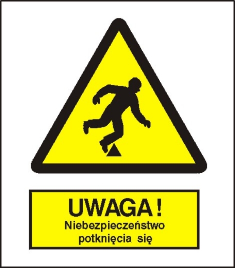 Ostrzeżenie przed niebezpieczeństwem potknięcia